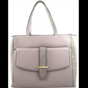 Kate Spade Roselyn Hunts Place Moussfrost Suede Leather Large Tote